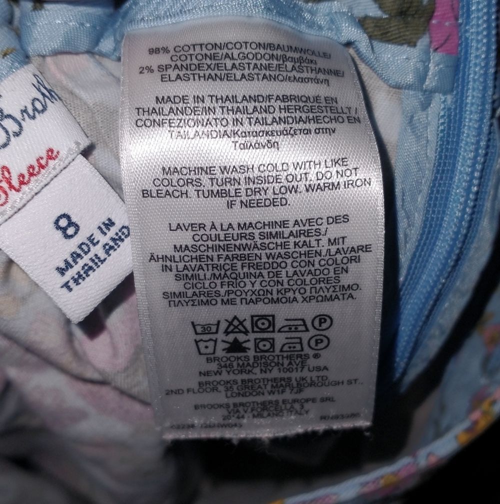 Brooks Brothers Girls 8 Floral Button-Front Skirt - Blue and Pink - Picture 6 of 6